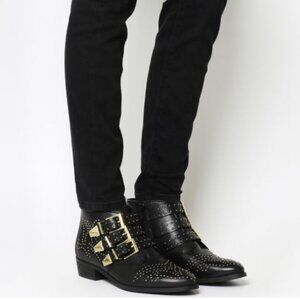 Like New Office London Lucky Charm Chloe Susanna Studded Leather Boots Size 6.5